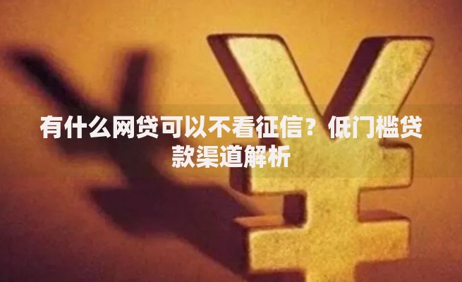 有什么网贷可以不看征信？低门槛贷款渠道解析