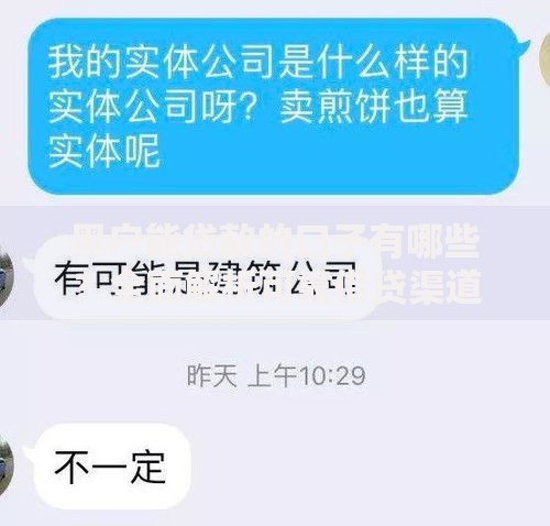 黑户能贷款的口子有哪些？全面解析可靠借贷渠道