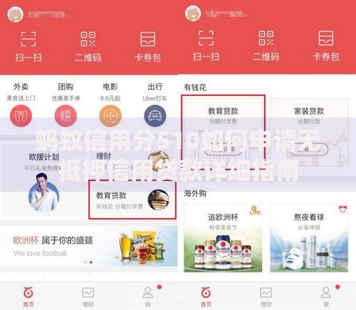 蚂蚁信用分510如何申请无抵押信用贷款详细指南