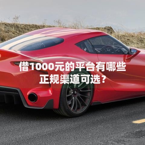 借1000元的平台有哪些正规渠道可选？