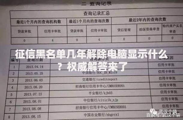 征信黑名单几年解除电脑显示什么？权威解答来了