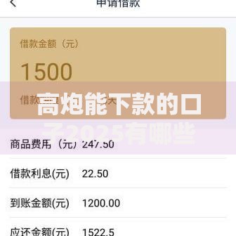 高炮能下款的口子2025有哪些？深度解析合规渠道与风险提示