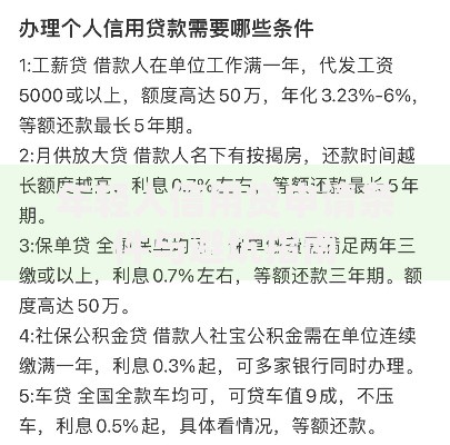 年轻人信用贷申请条件与避坑指南