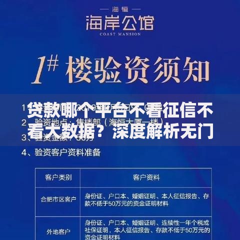 贷款哪个平台不看征信不看大数据？深度解析无门槛借款渠道