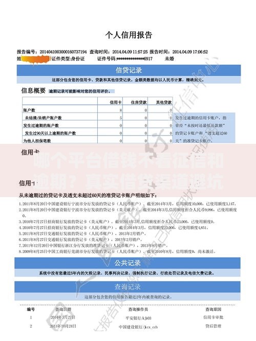 哪个平台借钱不看征信和逾期？真实借贷渠道避坑指南