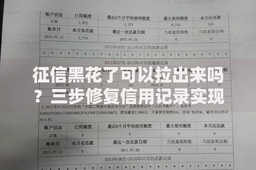 征信黑花了可以拉出来吗？三步修复信用记录实现贷款审批