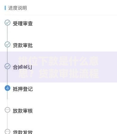 排位下款是什么意思？贷款审批流程详解