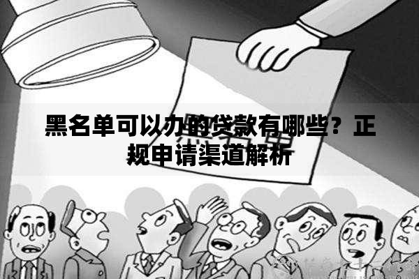 黑名单可以办的贷款有哪些？正规申请渠道解析