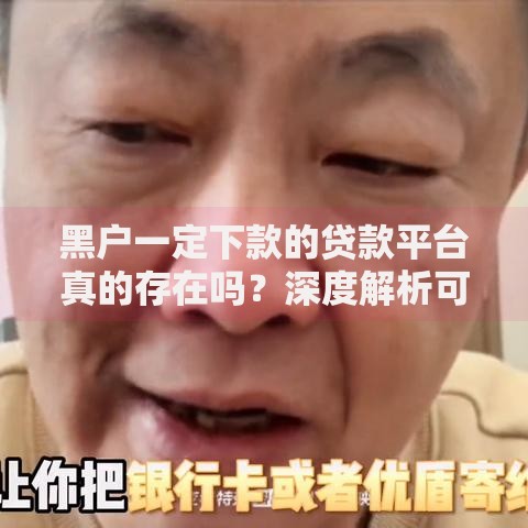 黑户一定下款的贷款平台真的存在吗？深度解析可靠渠道