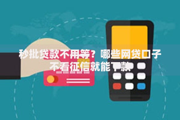 秒批贷款不用等？哪些网贷口子不看征信就能下款