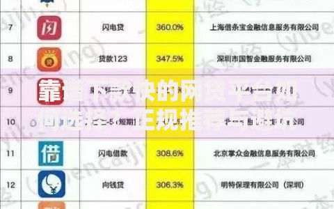 靠谱下款快的网贷平台如何选择？正规推荐与避坑指南