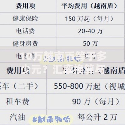 10万越南币等于多少元？汇率换算与跨境消费实用指南