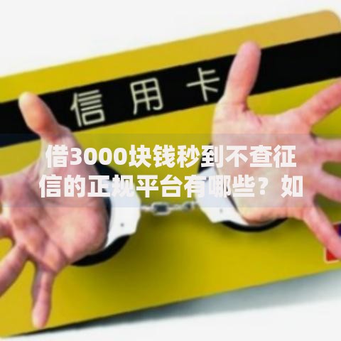 借3000块钱秒到不查征信的正规平台有哪些？如何快速申请