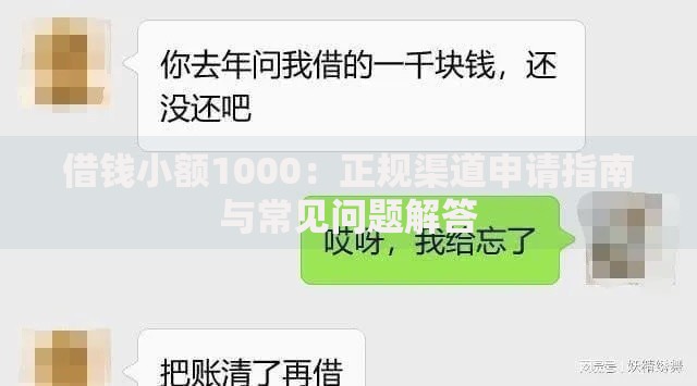借钱小额1000：正规渠道申请指南与常见问题解答