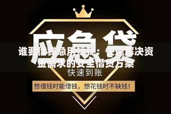 谁要借钱急用找我：快速解决资金需求的安全借贷方案
