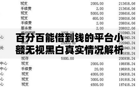 百分百能借到钱的平台小额无视黑白真实情况解析