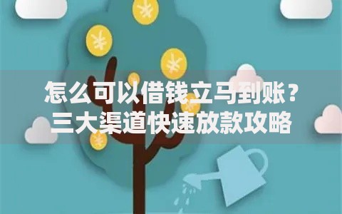 怎么可以借钱立马到账?三大渠道快速放款攻略 怎么可以借钱立马到账?三大渠道快速放款攻略