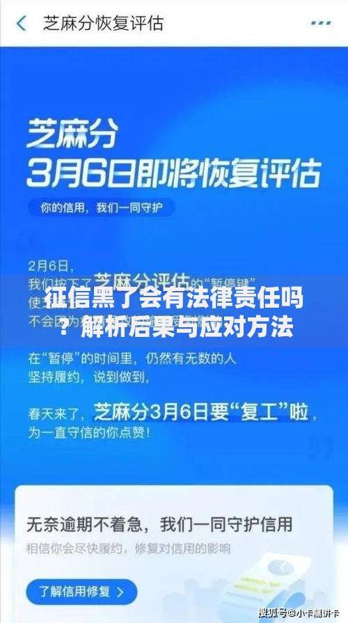 征信黑了会有法律责任吗？解析后果与应对方法