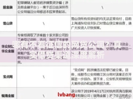 哪有不看征信的网贷公司？真实借贷渠道深度解析