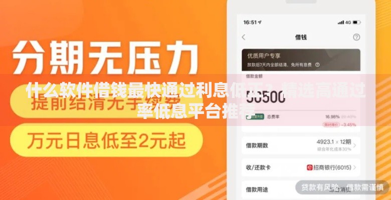 什么软件借钱最快通过利息低正？精选高通过率低息平台推荐