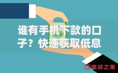 谁有手机下款的口子？快速获取低息贷款渠道解析