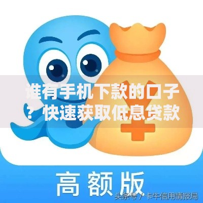 谁有手机下款的口子？快速获取低息贷款渠道解析