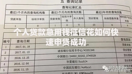 个人贷款急用钱征信花如何快速申贷成功 个人贷款急用钱征信花如何快速申贷成功