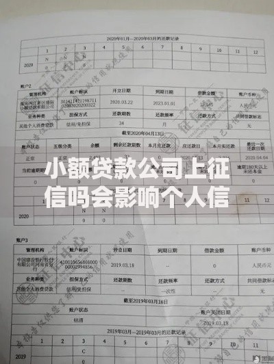 小额贷款公司上征信吗会影响个人信用记录吗
