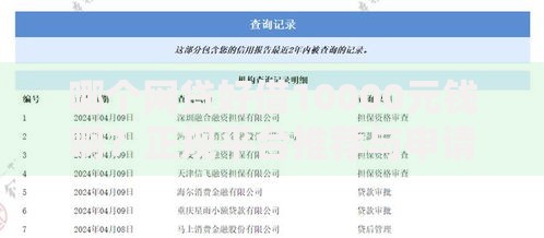 哪个网贷好借10000元钱啊？正规平台推荐与申请指南