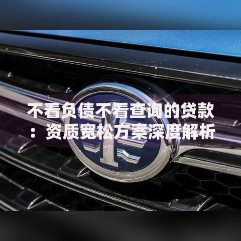 不看负债不看查询的贷款：资质宽松方案深度解析