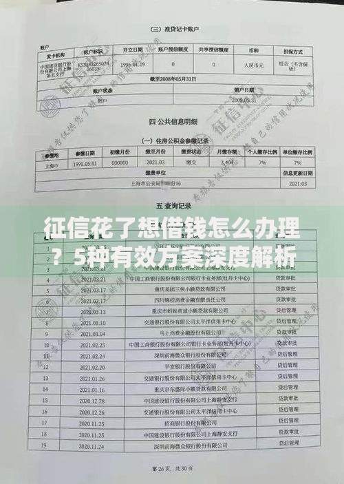 征信花了想借钱怎么办理？5种有效方案深度解析
