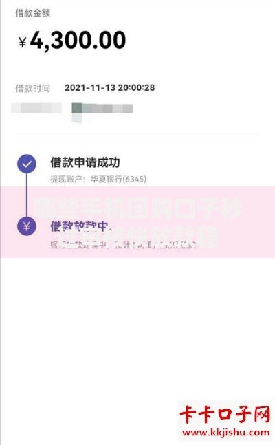 哪些手机回购口子秒过审核快放款稳