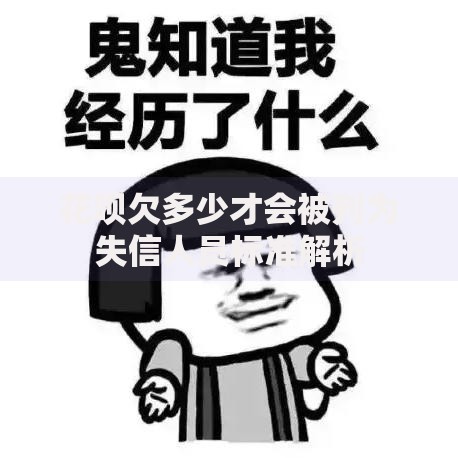 花呗欠多少才会被列为失信人员标准解析