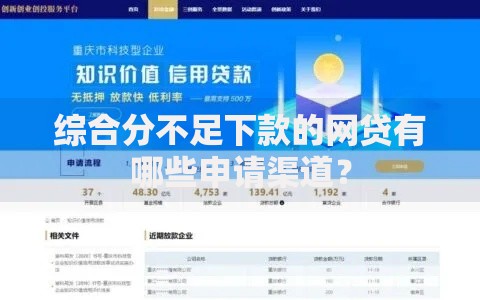 综合分不足下款的网贷有哪些申请渠道？
