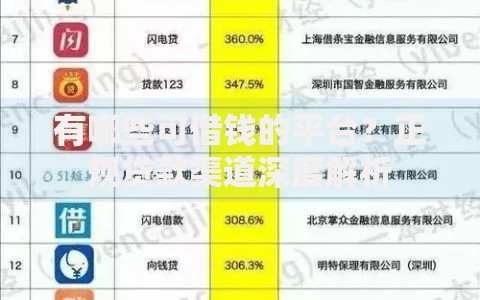 有哪些可借钱的平台？正规贷款渠道深度解析