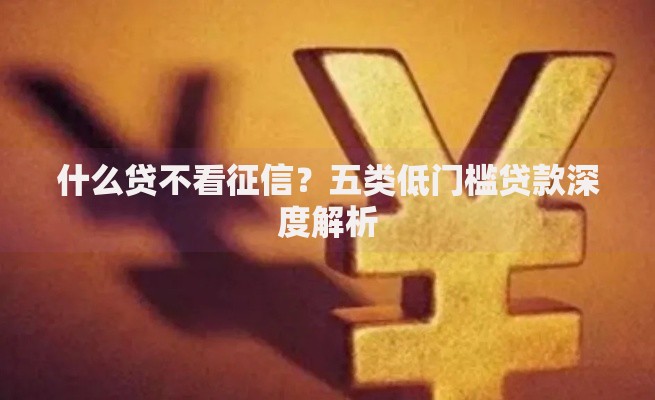 什么贷不看征信？五类低门槛贷款深度解析