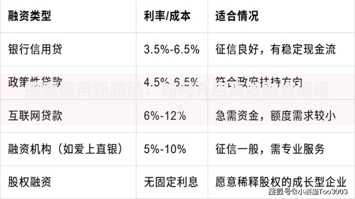 探索信用新路径：如何开启高效融资通道？