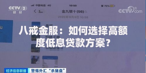 八戒金服：如何选择高额度低息贷款方案？
