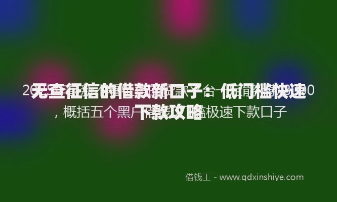 无查征信的借款新口子：低门槛快速下款攻略