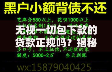 无视一切包下款的贷款正规吗？揭秘背后风险与真相