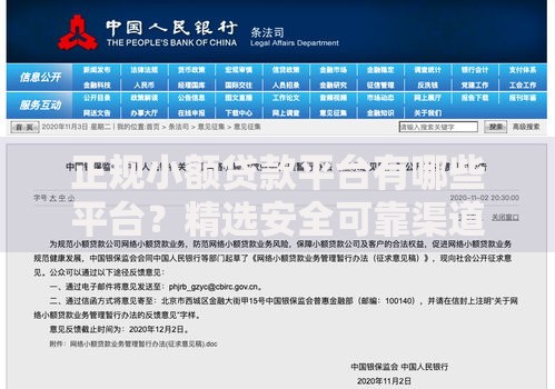 正规小额贷款平台有哪些平台？精选安全可靠渠道解析