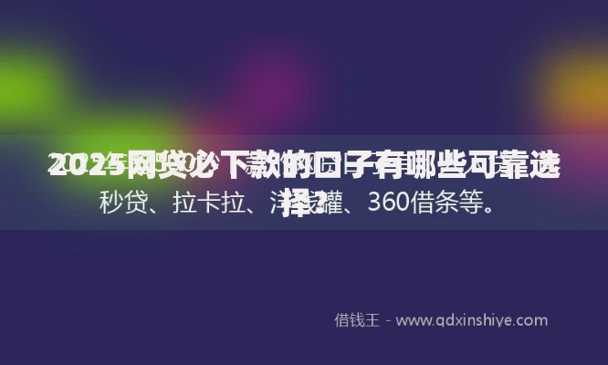 2025网贷必下款的口子有哪些可靠选择？