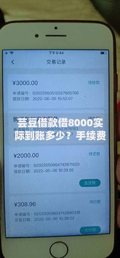 芸豆借款借8000实际到账多少？手续费与到账金额详解