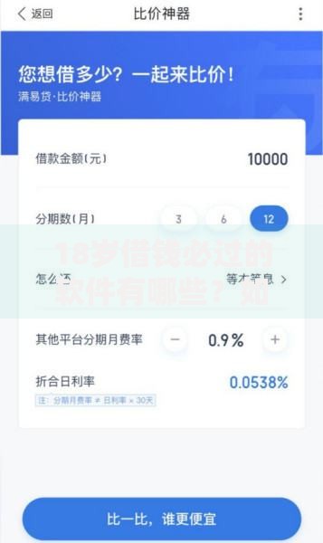 18岁借钱必过的软件有哪些？如何申请？一文详解靠谱平台