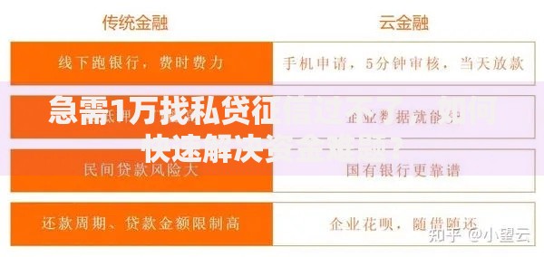 急需1万找私贷征信过不了，如何快速解决资金难题？