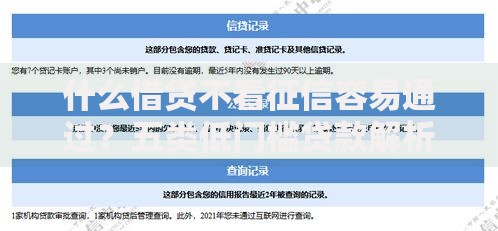 什么借贷不看征信容易通过？五类低门槛贷款解析