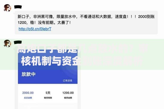 高炮口子都是几点放水的？审核机制与资金到账深度解析
