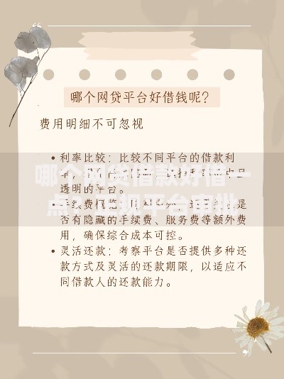 哪个网贷借款好借一点？正规平台审批条件与技巧解析