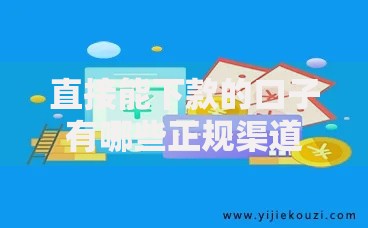 直接能下款的口子有哪些正规渠道可选？