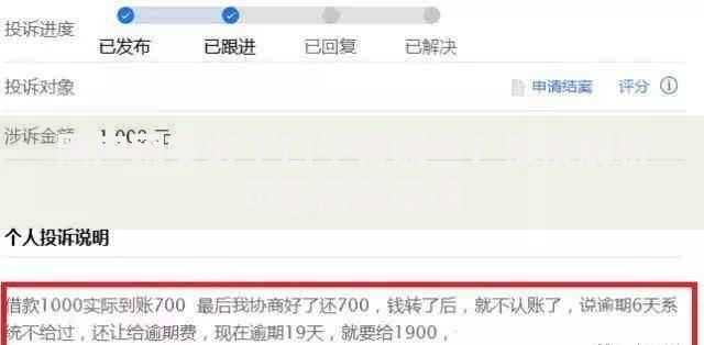 黑户网贷必下口子有哪些？深度解析可靠借款渠道
